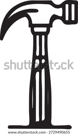 Classic claw hammer vector illustration representing construction and carpentry tools