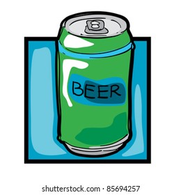 Classic clip art graphic icon with beer can