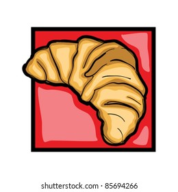 Classic clip art graphic icon with croissant