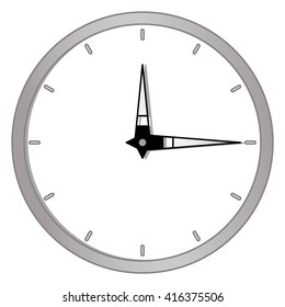 Classic clock face gray white and black.
