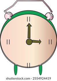 classic clock in green that shows 3 a clock
