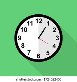 Klassisches Uhrsymbol, fünf Minuten nach einem Uhr