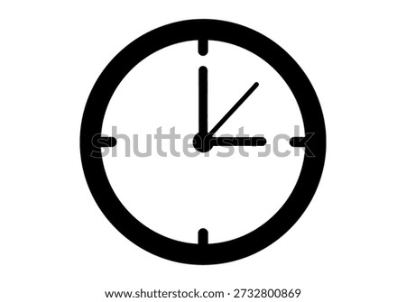 Classic clock icon with hour and minute hands on a minimalist round dial, representing time and schedules.