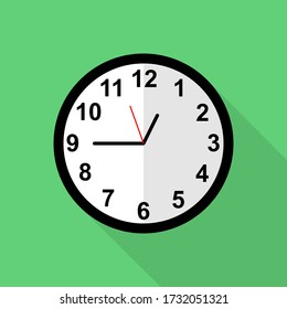 Icono de reloj clásico, de cuarto a una