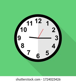 Classic clock icon, Quarter past nine o'clock