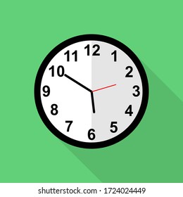 Classic clock icon, Ten minutes to six o'clock.