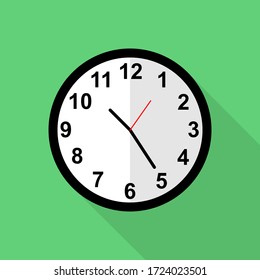 Classic clock icon, Twenty-five minutes past ten o'clock