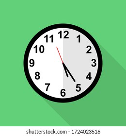 Classic-Uhr-Symbol, fünfundzwanzig Minuten nach fünf Uhr