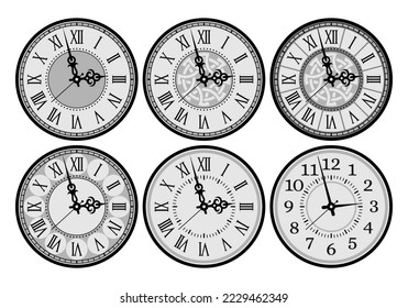Classic clock on a white background in vector EPS 8