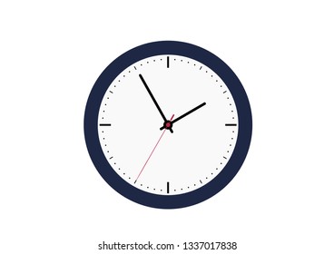 classic clock with a white dial isolated vector image in flat style