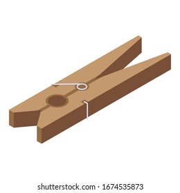 Classic clothes pin icon. Isometric of classic clothes pin vector icon for web design isolated on white background