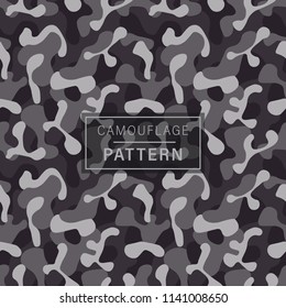 Classic clothing style masking camo repeat print. Camouflage seamless pattern background. Design element. Vector illustration.