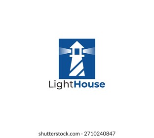 Diseño de logotipo de faro costero clásico