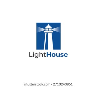 Diseño de logotipo de faro costero clásico