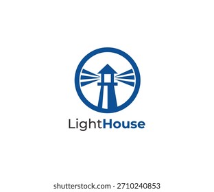 Diseño de logotipo de faro costero clásico