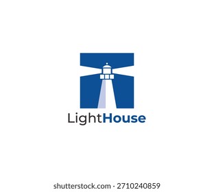 Diseño de logotipo de faro costero clásico