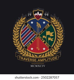 Classic Coat of Arms vector design for polo embroidery