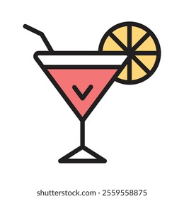 Classic cocktail icon, used in bars and party themed graphics