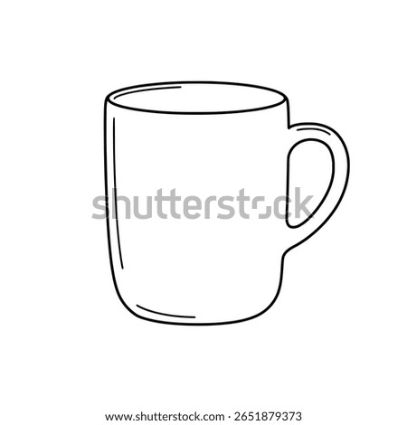 A classic coffee cup or mug in a simple, clean line art style. A minimalist icon for a cafe, restaurant, or hot beverage branding.
