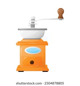 Classic coffee grinder. Burr mill for coffee beans, seasoning, spices. Vector illustration EPS 10
