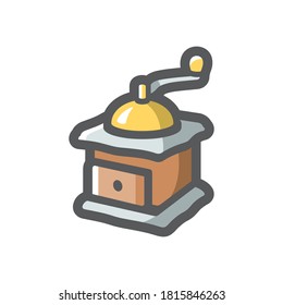 Icono del vector de Grinder de café clásico Ilustración de dibujos animados