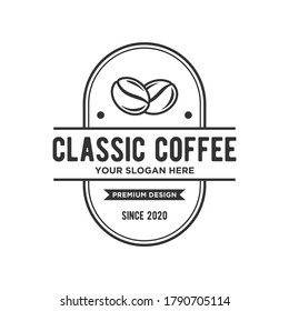 Classic Coffee logo concept. production or Drink design template. Vector illustration