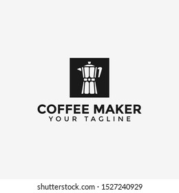 Classic Coffee Maker Moka Pot Logo Design Template