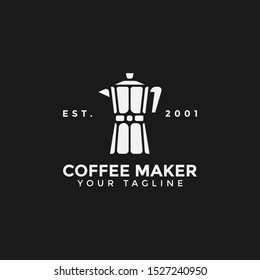 Classic Coffee Maker Moka Pot Logo Design Template