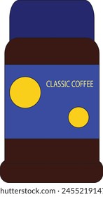 CLASSIC COFFEE PLASTIC BOTTLE VECTOR ILLUSTRATION