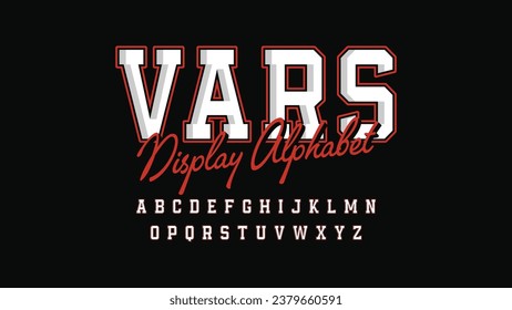 Classic College Font: A Vintage American Style Sport Typeface for Football, Baseball, Basketball Logos, and T-Shirts. Perfect for Athletic Department and Varsity Style Designs. Vector Illustration.