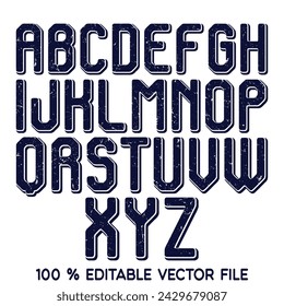 Classic college font. Vintage sport font in american style for football, baseball or basketball logos and t-shirt. Athletic department typeface, varsity style font. Vector