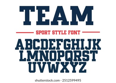 Classic college font. Vintage sport font in American style for football  baseball or basketball logos and t-shirt. Athletic department typeface  varsity style font. Vector 