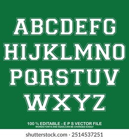 Classic college font. Vintage sport font in american style for football, baseball or basketball logos and t-shirt. Athletic department typeface, varsity style font. Vector