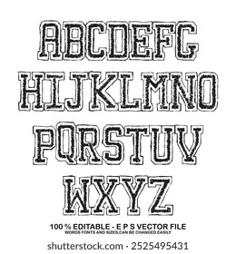 Classic college font. Vintage sport font in american style for football, baseball or basketball logos and t-shirt. Athletic department typeface, varsity style font. Vector