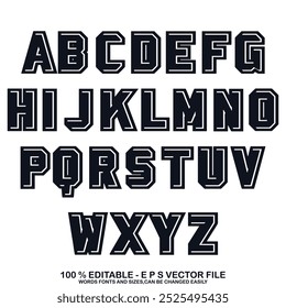 Classic college font. Vintage sport font in american style for football, baseball or basketball logos and t-shirt. Athletic department typeface, varsity style font. Vector