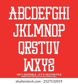 Classic college font. Vintage sport font in american style for football, baseball or basketball logos and t-shirt. Athletic department typeface, varsity style font. Vector