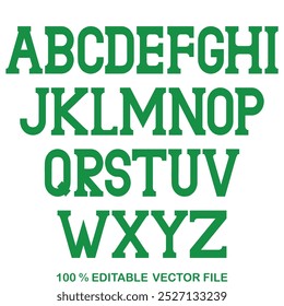 Clásica tipografía universitaria. Antiguas sport font en estilo americano para logos y camisetas de fútbol, béisbol o baloncesto. Tipografía del departamento atlético, fuente de estilo universitario. Vector