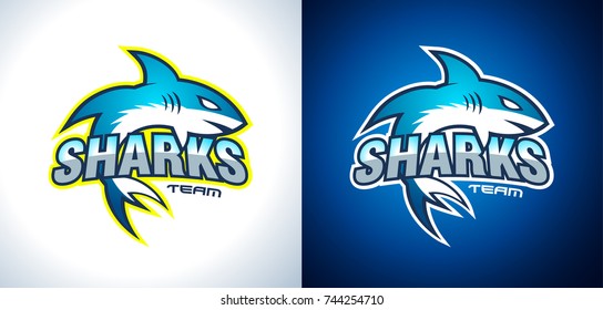 Classic College Team Style Shark Logo Stock Illustration 744717466 ...