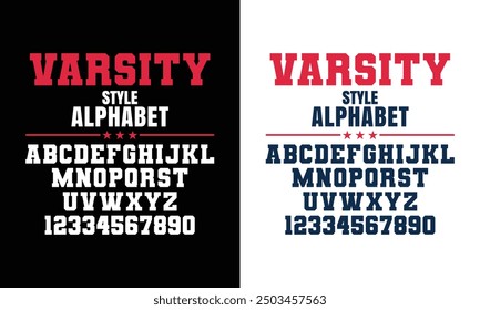 Classic college western font alphabet. Varsity sport font in western style for baseball, football or basketball logo, brand and t-shirt. Athletic department typeface, varsity stylish font alphabet