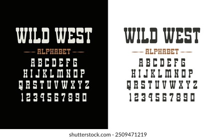 Classic college western font alphabet. Varsity sport font in western style for baseball, football or basketball logo, brand and t-shirt. Athletic department typeface, varsity stylish font alphabet