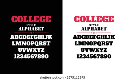 Classic college western font alphabet. Varsity sport font in western style for baseball, football or basketball logo, brand and t-shirt. Athletic department typeface, varsity stylish font alphabet