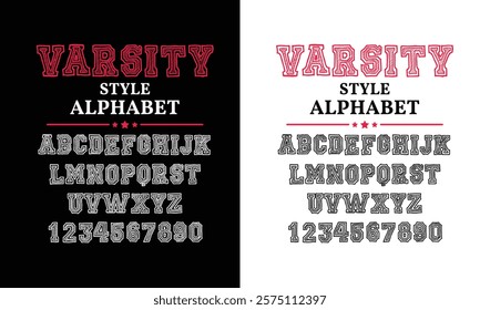 Classic college western font alphabet. Varsity sport font in western style for baseball, football or basketball logo, brand and t-shirt. Athletic department typeface, varsity stylish font alphabet