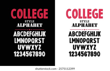 Classic college western font alphabet. Varsity sport font in western style for baseball, football or basketball logo, brand and t-shirt. Athletic department typeface, varsity stylish font alphabet