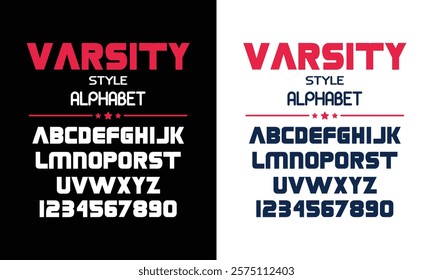 Classic college western font alphabet. Varsity sport font in western style for baseball, football or basketball logo, brand and t-shirt. Athletic department typeface, varsity stylish font alphabet