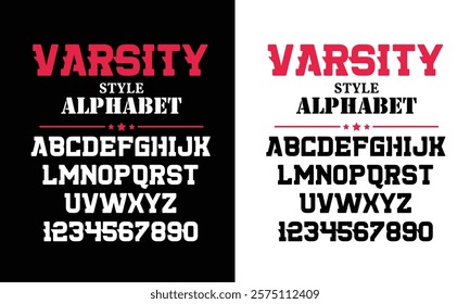 Classic college western font alphabet. Varsity sport font in western style for baseball, football or basketball logo, brand and t-shirt. Athletic department typeface, varsity stylish font alphabet