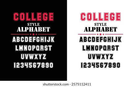 Classic college western font alphabet. Varsity sport font in western style for baseball, football or basketball logo, brand and t-shirt. Athletic department typeface, varsity stylish font alphabet