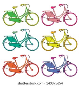 classic colorful bicycles