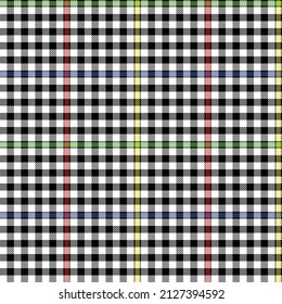 Classic colourful grid check. Seamless vector plaid pattern suitable for fashion, home decor and stationary.