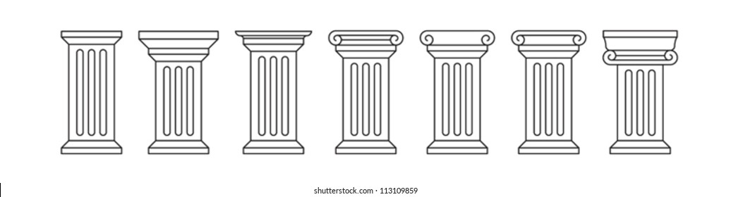 Classic column icon set