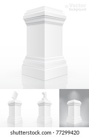 Classic column isolated on white with variants of usage